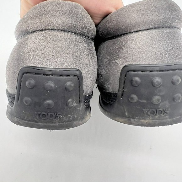 Tod’s Men's Elastico Gomma Rafia Suede Slip-Ons Gray Size 9.5 Rubber Sole - Picture 6 of 8